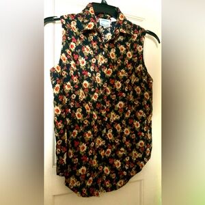 Vintage Separate Issue Floral Sleeveless Blouse, new